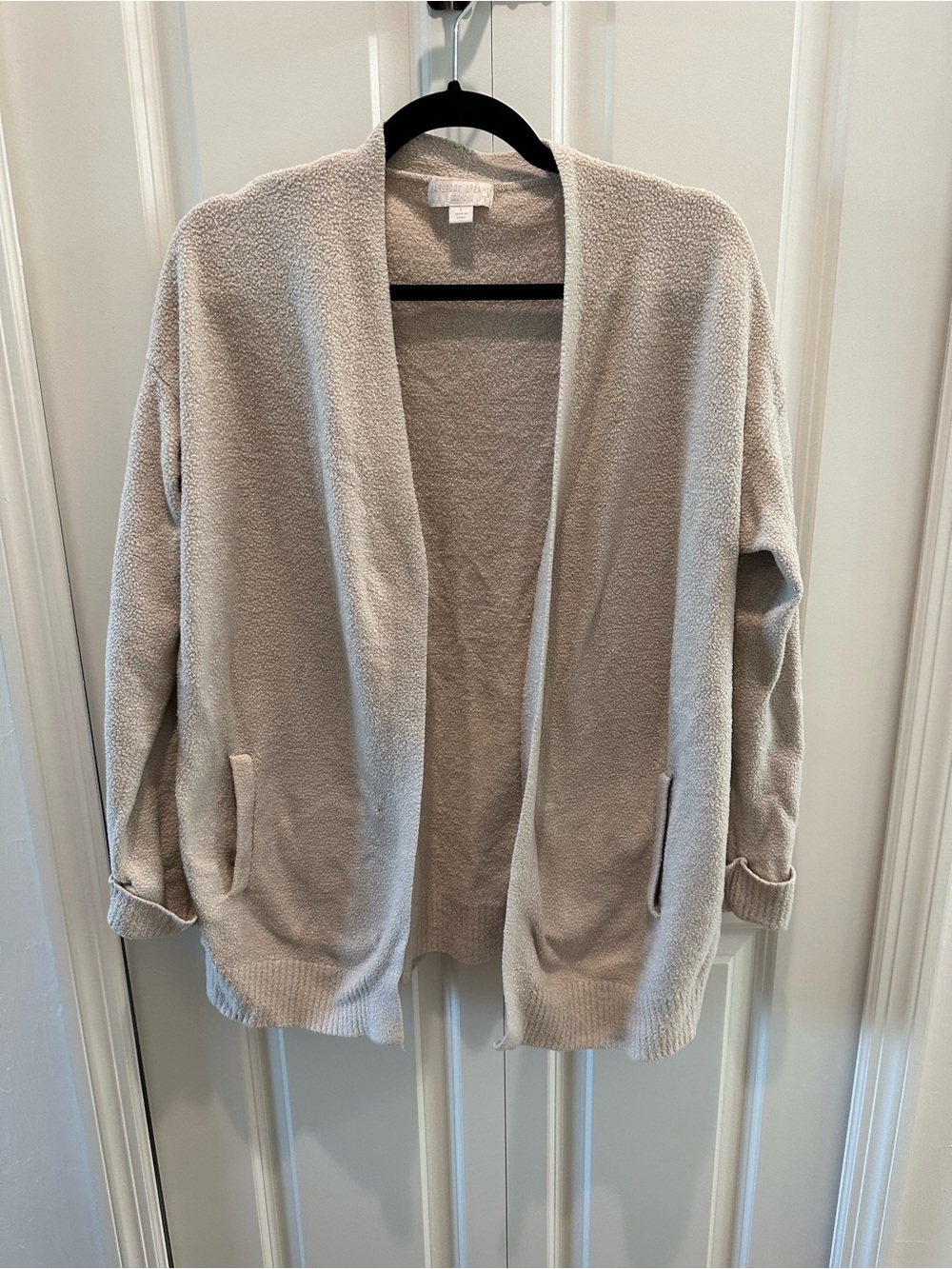 Barefoot Dreams Open-Front Cardigan Cozy Chic Lite in beige Size L